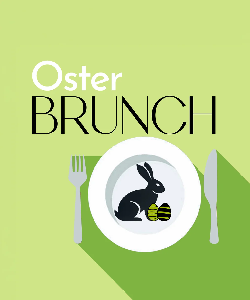 NILS am See: das Boutiquehotel am Neusiedler See Illustration eines Ostertischsets mit Hasen und Ostereiern auf einem Teller